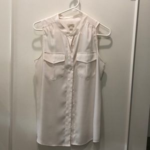 JCrew sleeveless cream button front